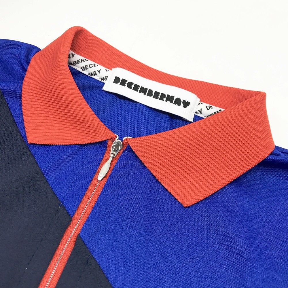 サイズ：M DECEMBERMAY ディセンバーメイ ハーフジップ 半袖ポロシャツ