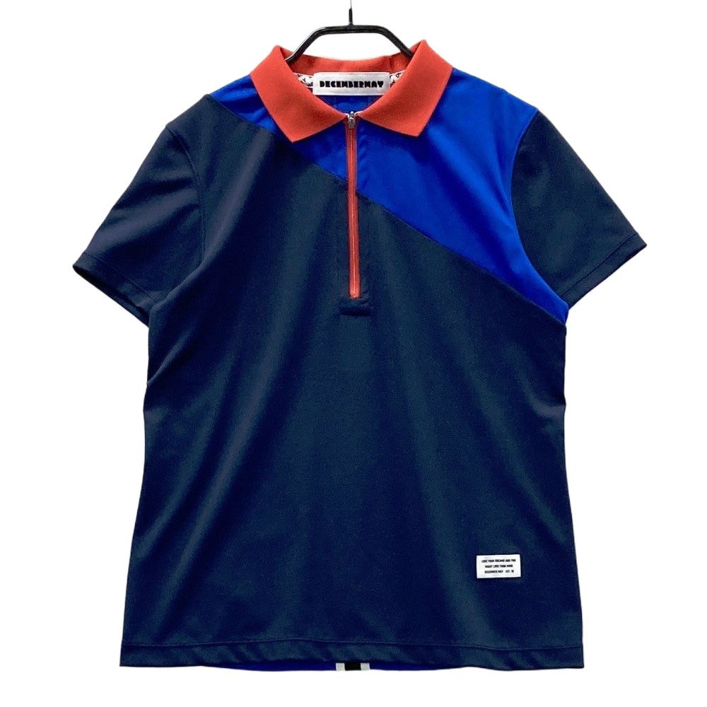 サイズ：M DECEMBERMAY ディセンバーメイ ハーフジップ 半袖ポロシャツ