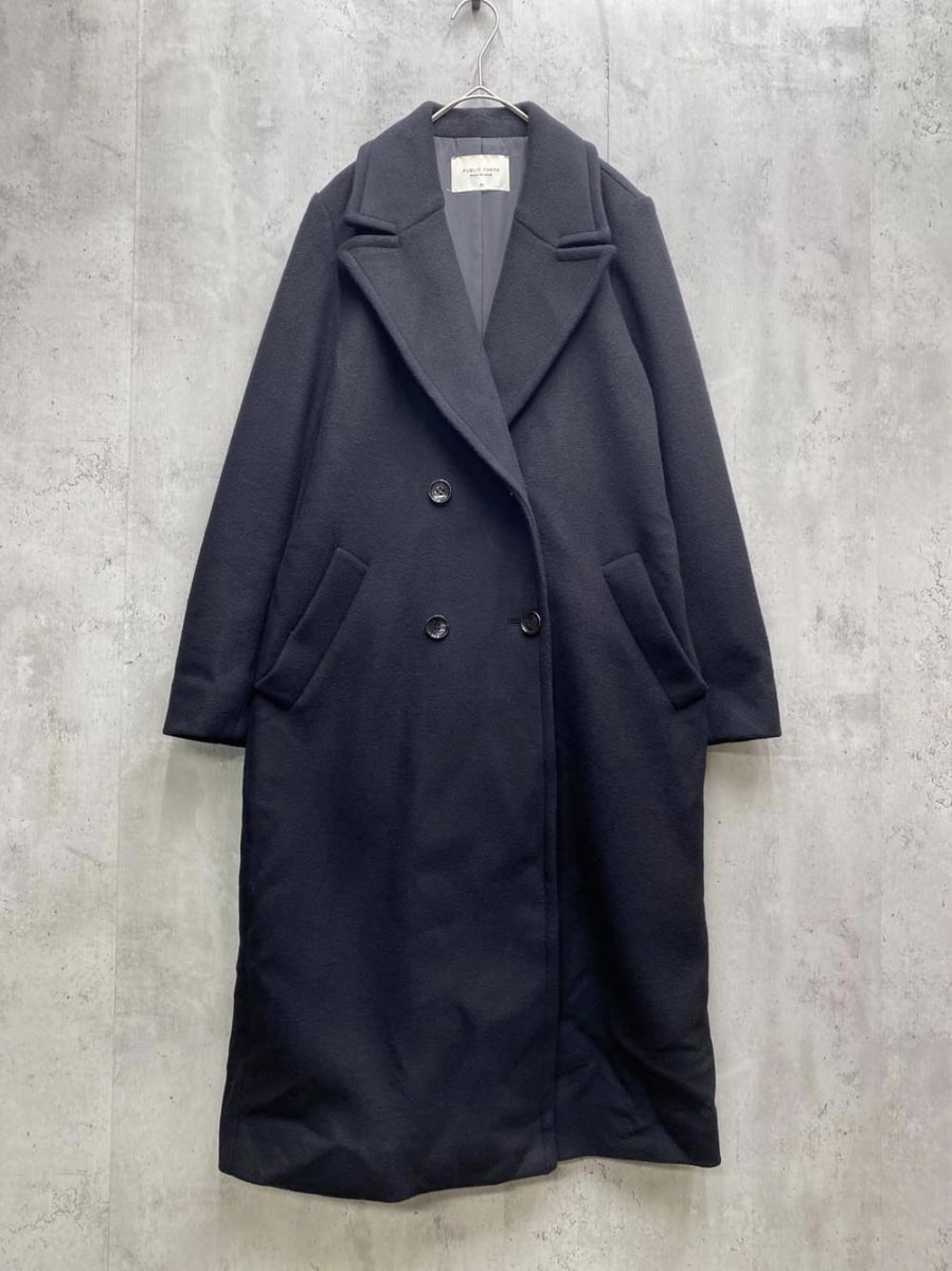 PUBLIC TOKYO パブリックトウキョウ ウール ロング チェスター コート size 1 黒 レディース