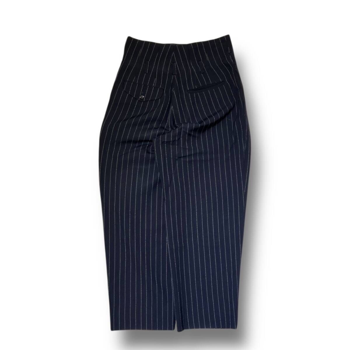 88 aw COMME des GARCONG HOMME PLUS stripe slacks チョークストライプスラックス ネイビー系 Sサイズ コムデギャルソンオムプリュス