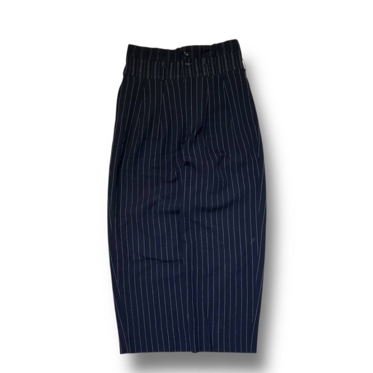 88 aw COMME des GARCONG HOMME PLUS stripe slacks チョークストライプスラックス ネイビー系 Sサイズ コムデギャルソンオムプリュス