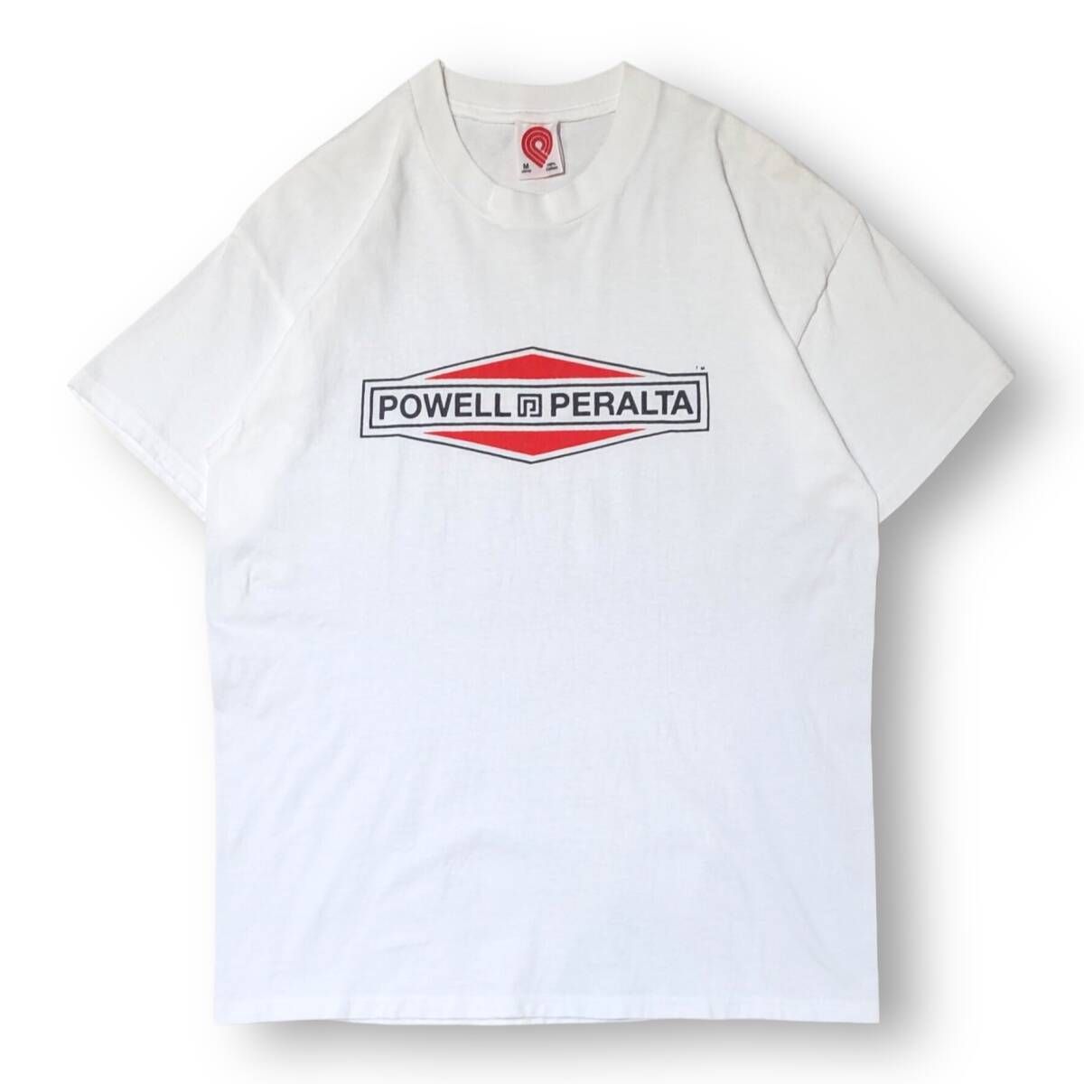 90s POWELL PERALTA USA製 logo print TEE ロゴプリントTEE ホワイト М