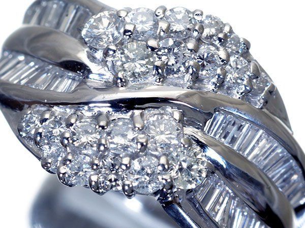 ジュエリー 豪華な輝き 良質天然２カットダイヤモンド1 00 ct Pt 900リング h 8065 mu