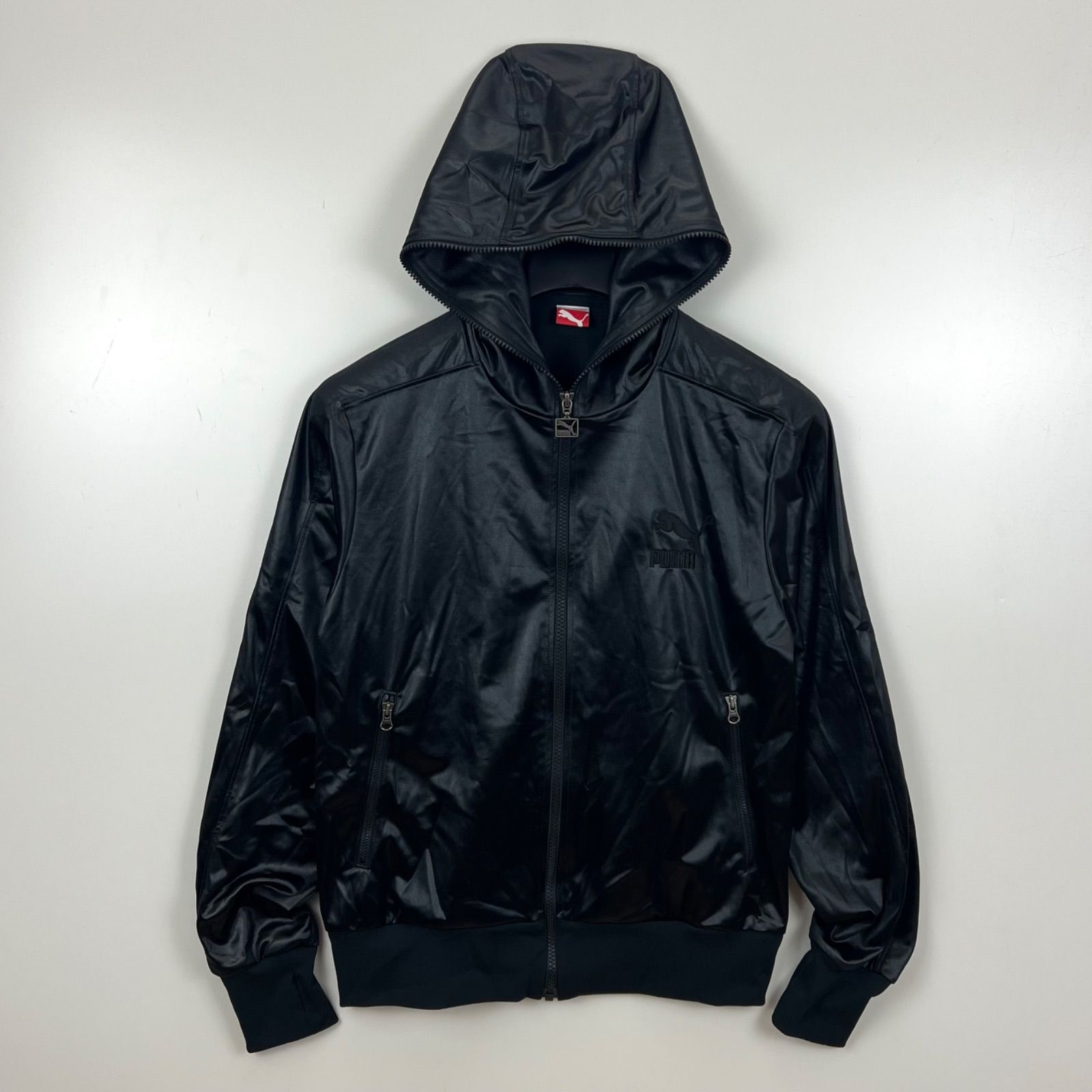 PUMA archive y2k style shiny zip hoodie M プーマ 光沢 フルジップ 