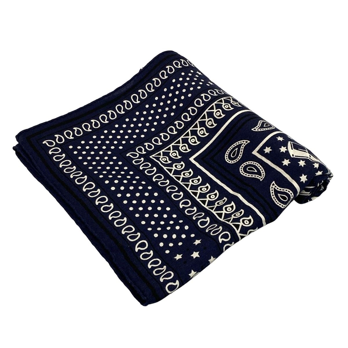 HERMES(エルメス) ストール(ショール) カレ140 ネイビー×白×黒 スター