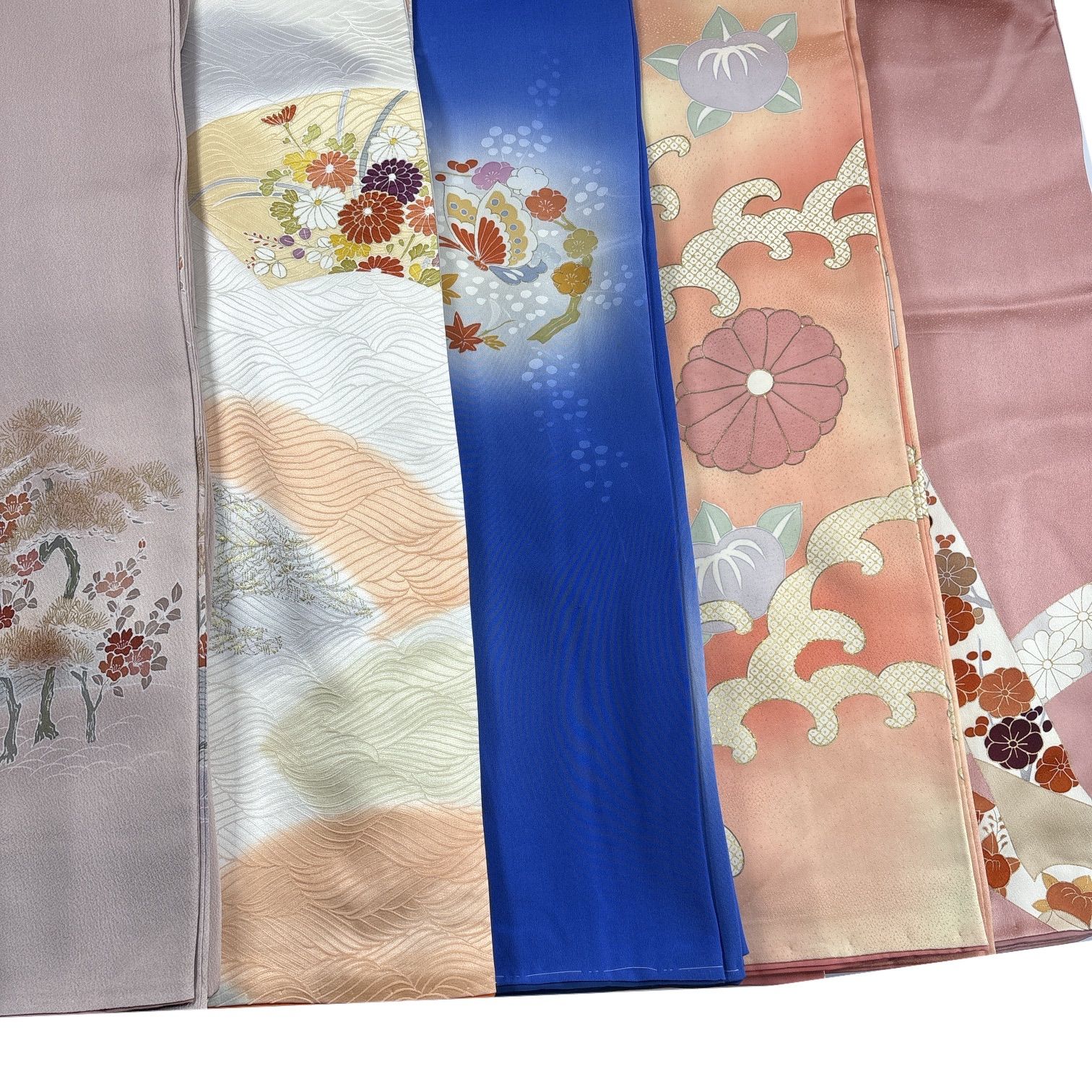 訪問着 5枚 正絹 着物まとめ売り 同梱購入歓迎 リメイク用 着付け練習
