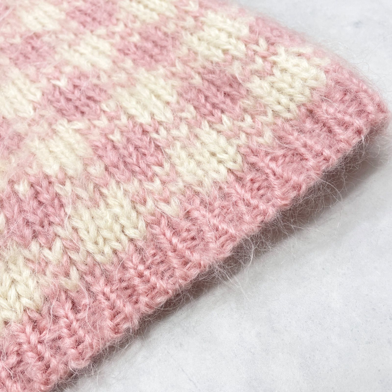 PINK HOUSE ピンクハウス モヘヤ ウール ニットカーディガン チェック