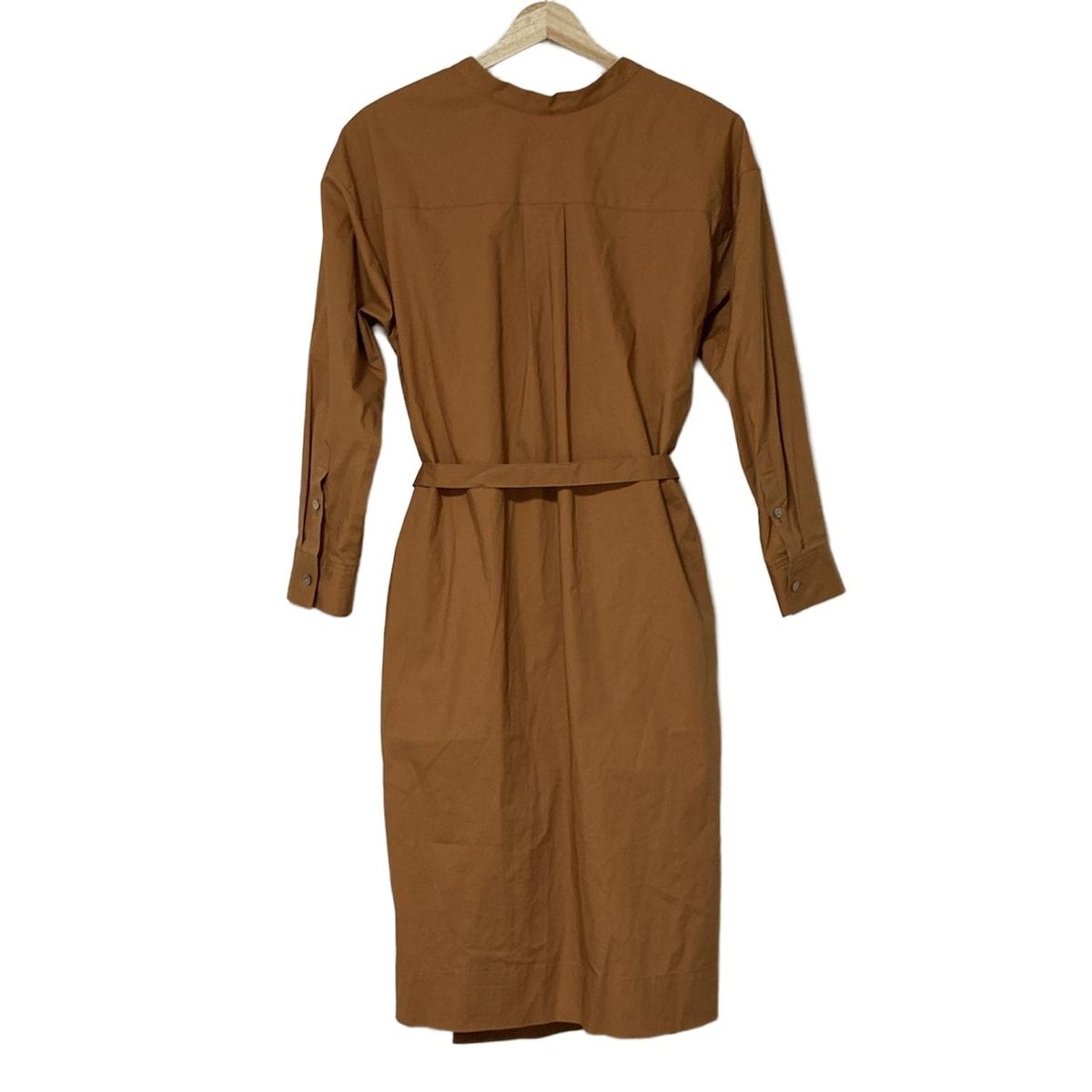 エストネーション ワンピース サイズ36 S レディース ブラウン 七分袖 ロング カシュクール