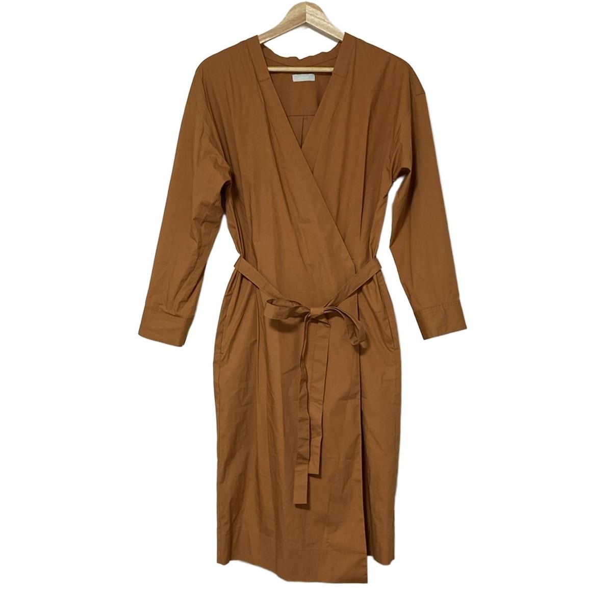 エストネーション ワンピース サイズ36 S レディース - ブラウン 七分袖 ロング カシュクール