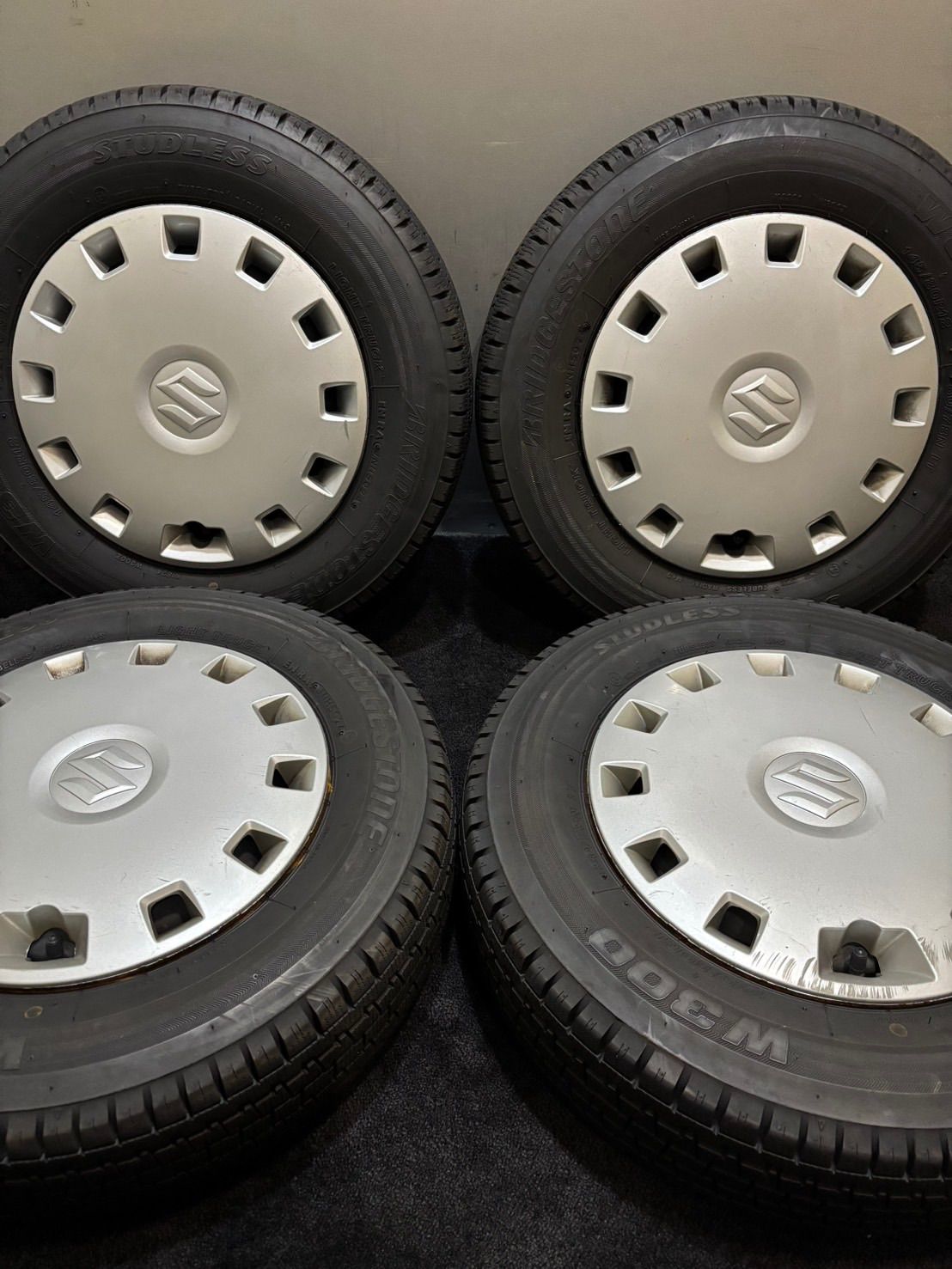 145 80 R 12 78 N LT W 300 スズキ エブリィバン スチール 12インチ 4 J 45 100 H スタッドレス 4本 南1 K 936