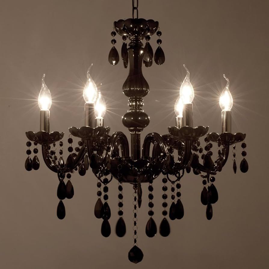 クラシックブラック シャンデリア クリスタル (プラスチックではない