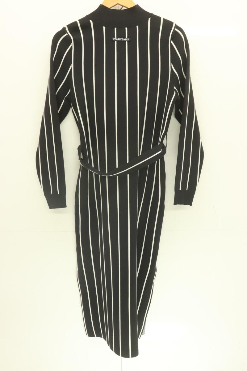 【PEARLY GATES】ブラック ワンピース【新品タグ付き】 中古】 PEARLY GATES レディースニットワンピース 0 ハイネックニット