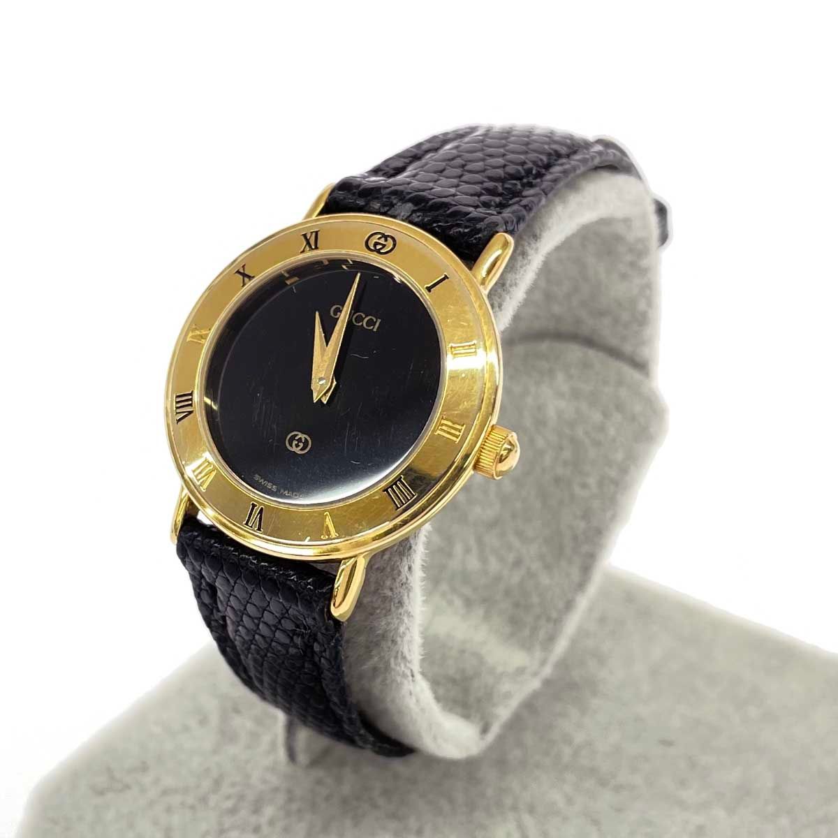 GUCCI グッチ 6000.2.L 腕時計 GP⁄レザー クオーツ GUCCI⁄グッチ