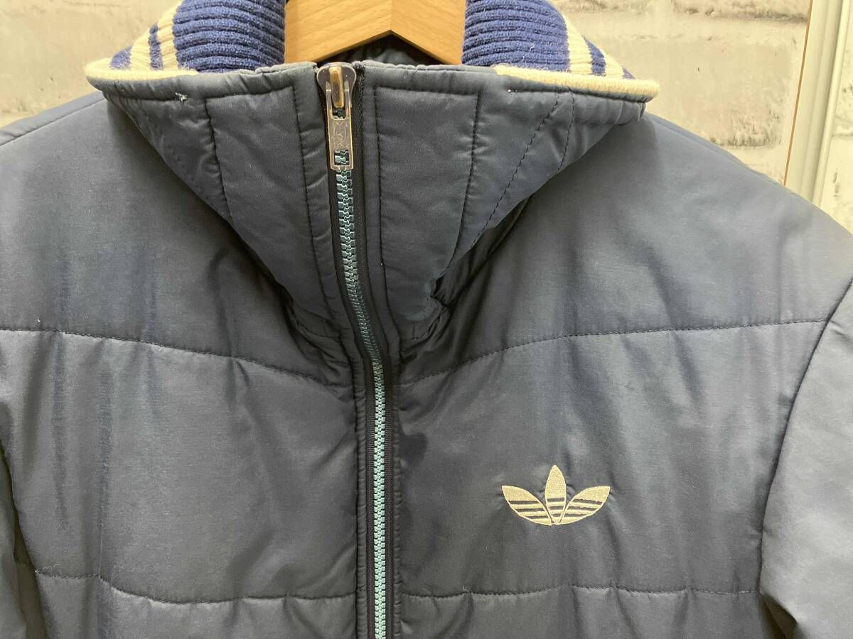 adidas/80s/中綿ジャケット/デサント製/ナイロン/ネイビー/Mサイズ