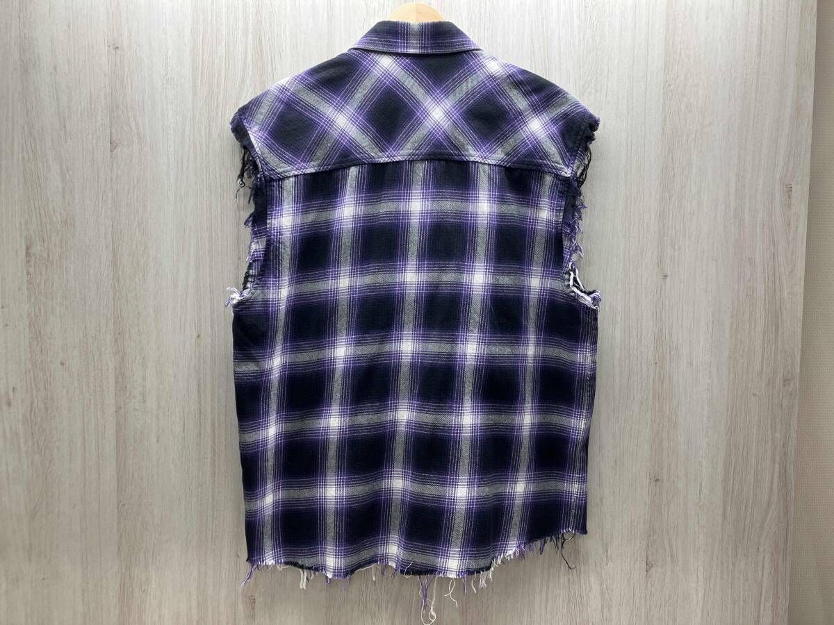 RAFU ラフ DIY FLANNEL VEST こなれ感 ローエッジ パールボタン チェック コットン フリー