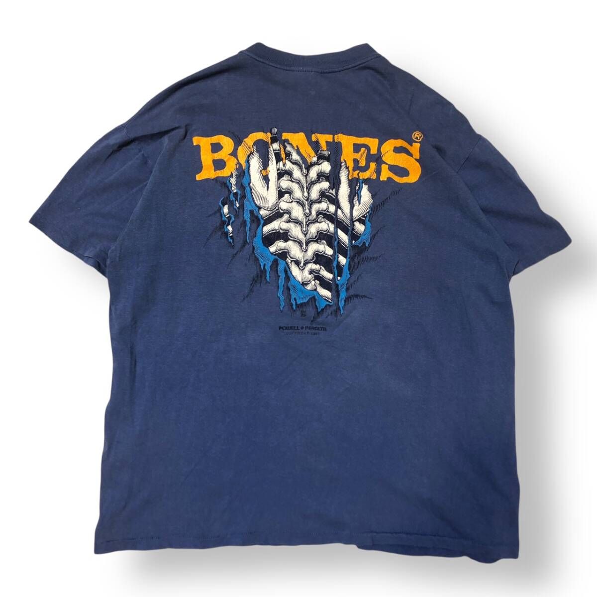 70～80s POWELL PERALTA 半袖シャツ stedman 両面プリント BONES TEE