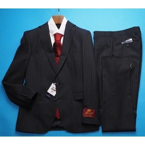 新品8.6万円 大手百貨店扱い 秋冬『Gledhill ジョンフォスター 英国製生地』ウール100% 綾織 スーツA4濃灰(C) 1001271