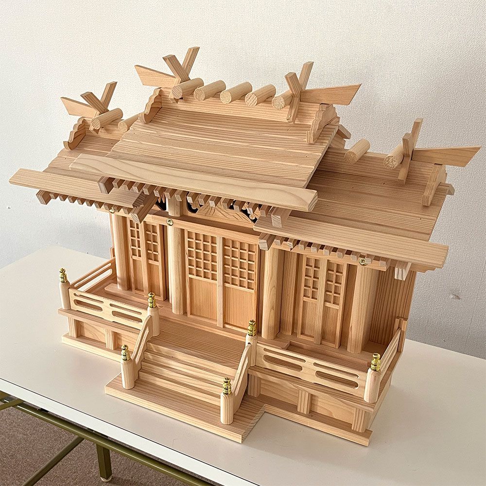 アウトレット 1点 神殿 屋根違三社 吉野 22号 神棚 幅67 奥行25 高さ47 3