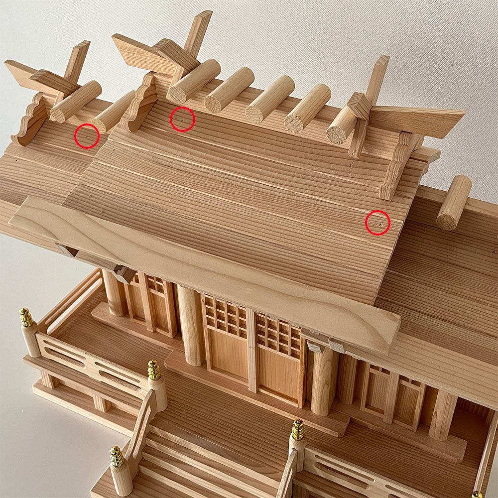  アウトレット 1点 神殿 屋根違三社 吉野 22号 神棚 幅67 奥行25 高さ47.3 シューズ 神棚 神棚 神具