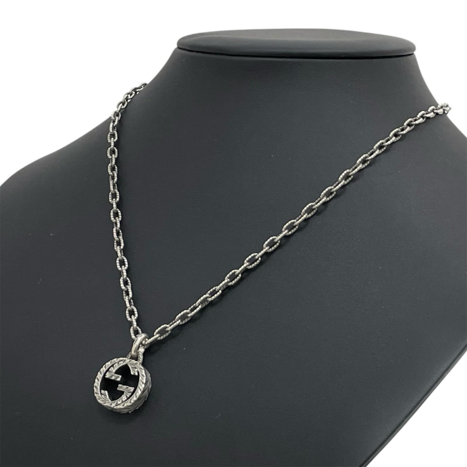 GUCCI グッチ インターロッキングG ペンダント ネックレス 455307 シルバー