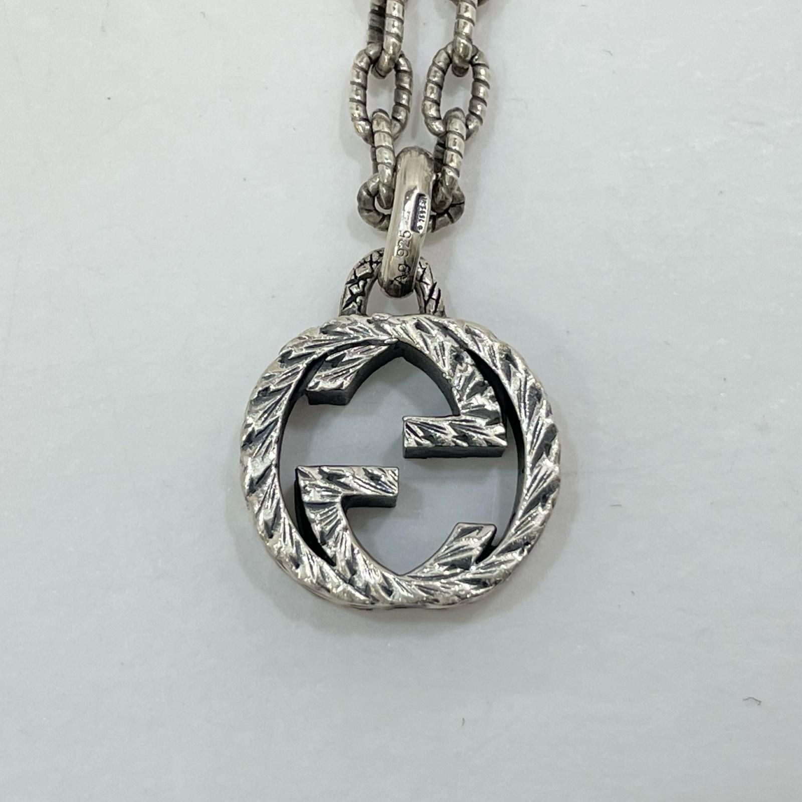 GUCCI グッチ インターロッキングG ペンダント ネックレス 455307 シルバー