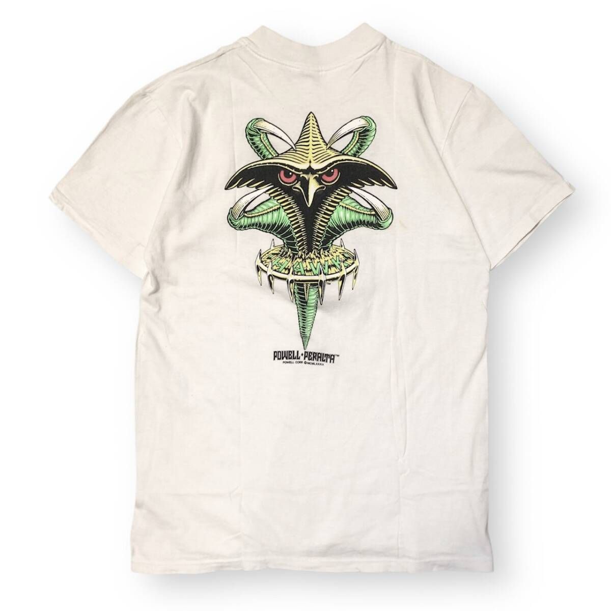 80～90s POWELL PERALTA 紙タグ TONY HAWK CLAW TEE 半袖Tシャツ M 