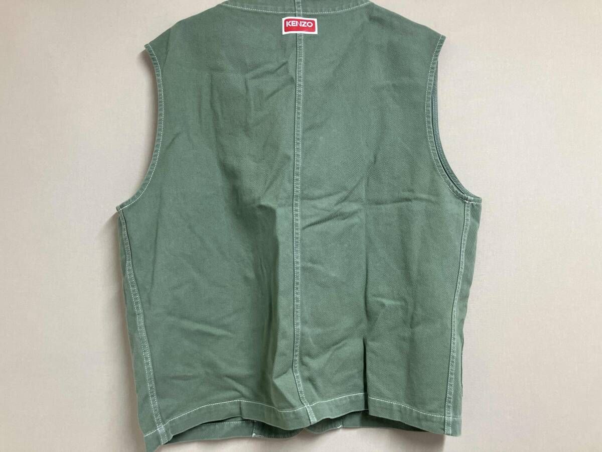 KENZO ケンゾー ベスト アーモンドグリーン Elephant Flag Workwear
