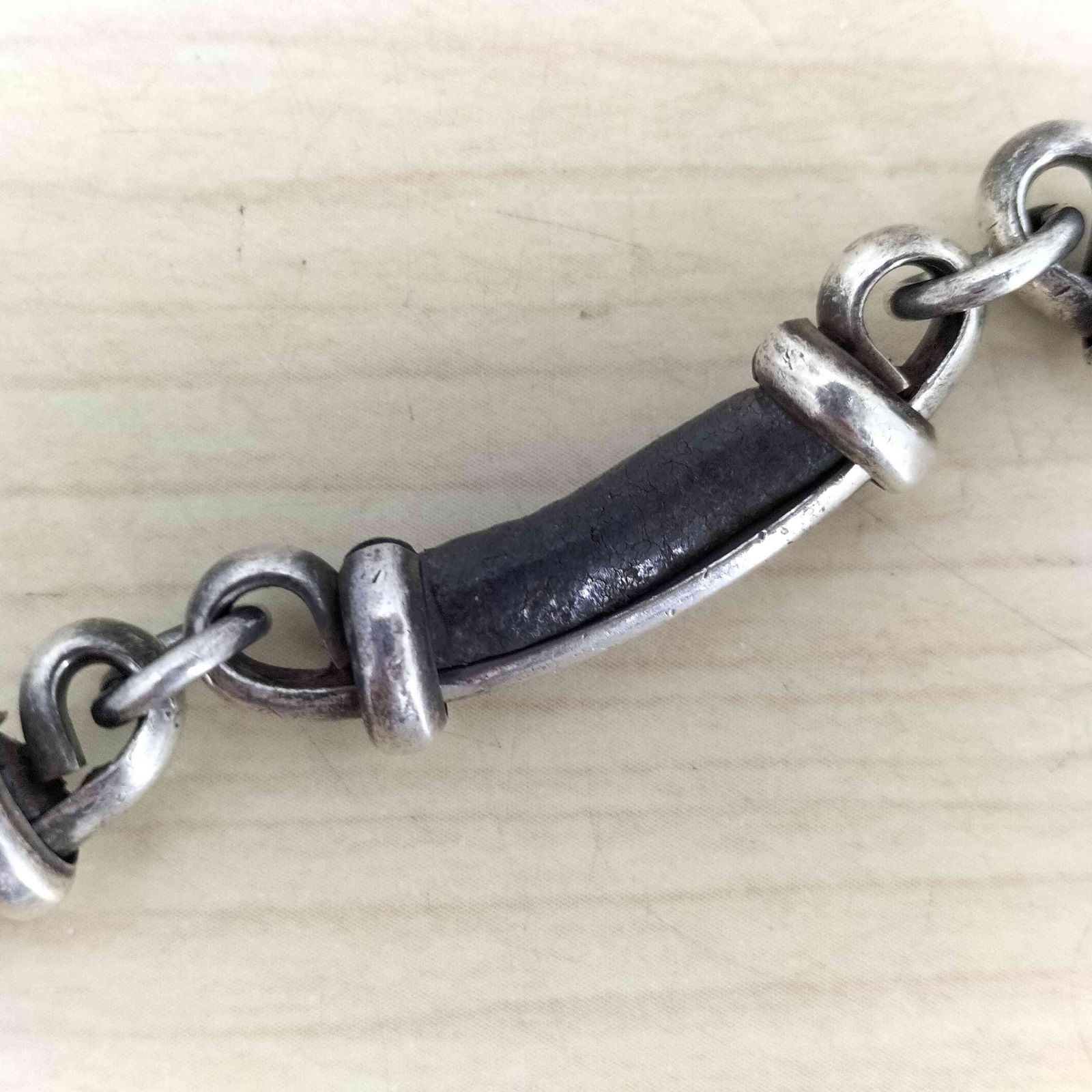 メキシカンシルバー Mexican Silver MEXICO 925 刻印 レザー コンビ