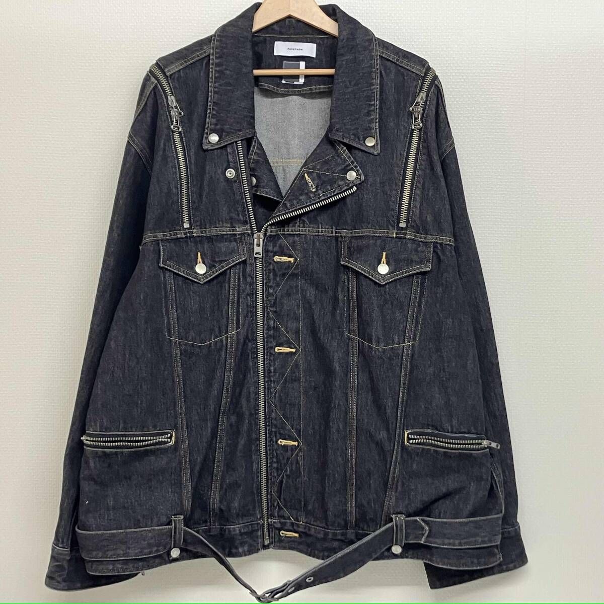 ファセッタズム　デニムジャケット　ライダースデニムジャケット　18aw FACETASM BIG DENIM RADING JACKET ファセッタズム ビッグ デニム