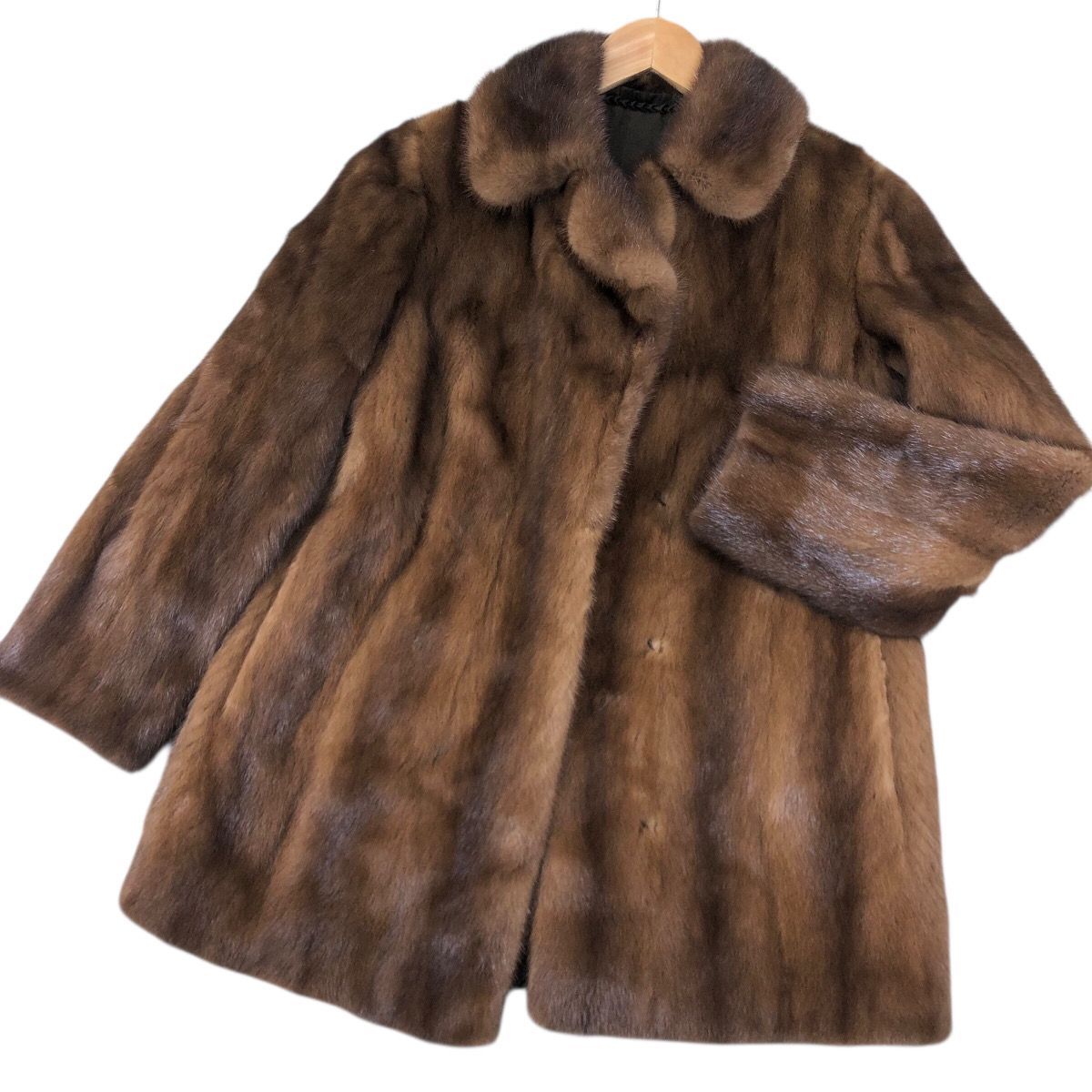 デミバフミンク ファーコート ミンクコート リアルファー 貂 本毛皮