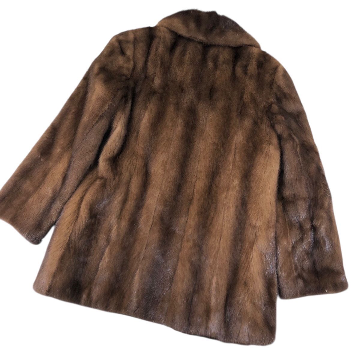 【着丈80cm】 nakamura デミバフミンク ハーフロングコート リアル デミバフミンク ファーコート ミンクコート リアルファー 貂 本毛皮