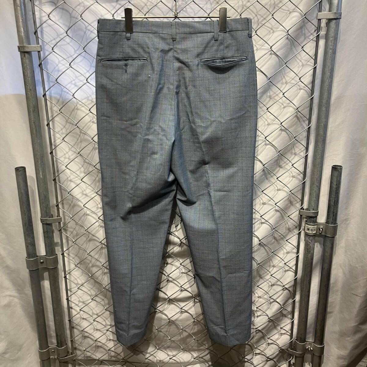 60 s-70 s mr.levi sta-prest cotton check pants コットンチェックパンツ ブルー系 Lサイズ リーバイス