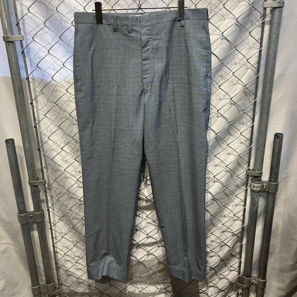60 s-70 s mr.levi sta-prest cotton check pants コットンチェックパンツ ブルー系 Lサイズ リーバイス