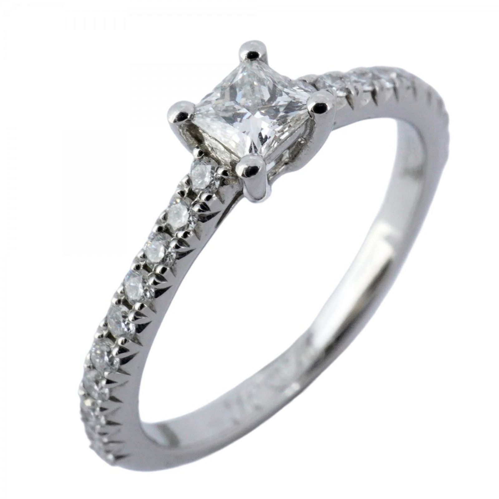 ティファニー Tiffany リング ノヴォ プリンセスカット ハーフエタニティ Pt 950 プラチナ ダイヤモンド 0.18 ct 7.5号レディース