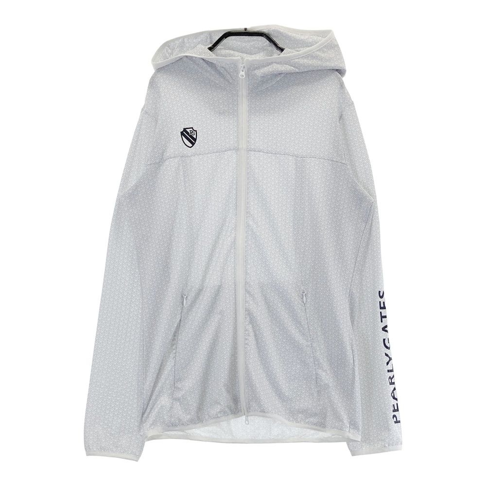 サイズ 2 PEARLY GATES パーリーゲイツ ジップパーカー ジャケット ニコちゃん スマイル総柄 ホワイト系 ゴルフウェア レディース ストスト