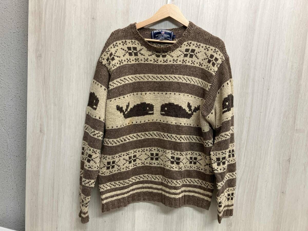POLO SPORT RALPH LAUREN ラルフローレン サイズM ハンドニット クジラ 