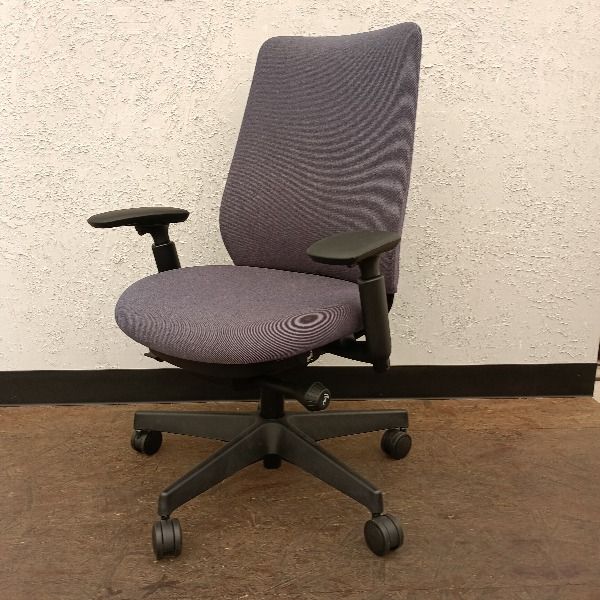 オカムラ オフィスチェア 肘あり Potam ポータム CF 83 ZR-FKY 4 ブルー バック 背クッションタイプ アジャストアーム フレーム 脚 ブラック ウレタンキャスター 張材 ツイル