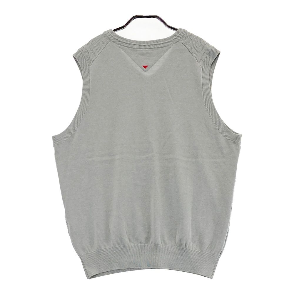 サイズ：LL AND PER SE アンパスィ ニットベスト 総柄 グレー系