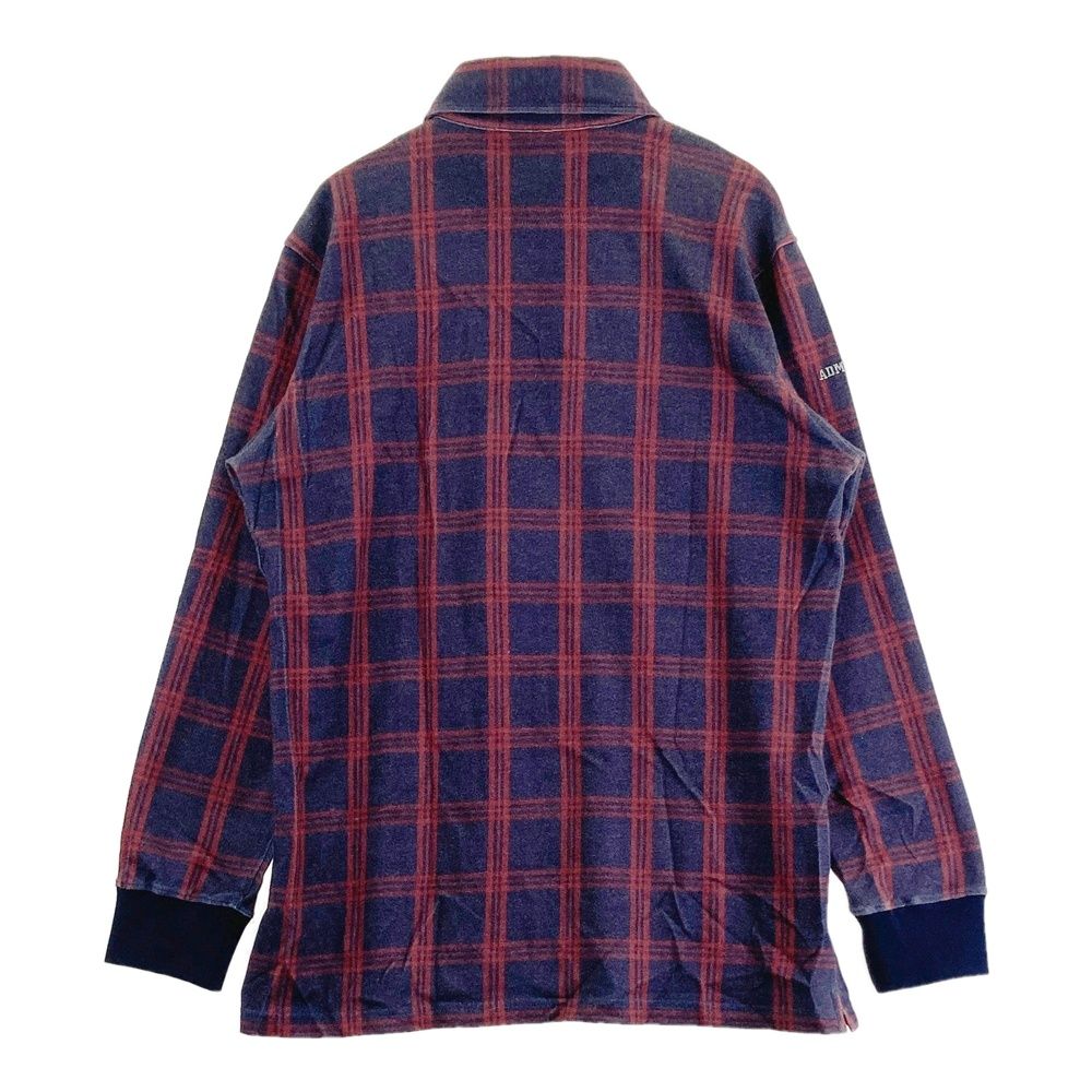 サイズ：LL ADMIRAL アドミラル 長袖ポロシャツ チェック柄 ネイビー系