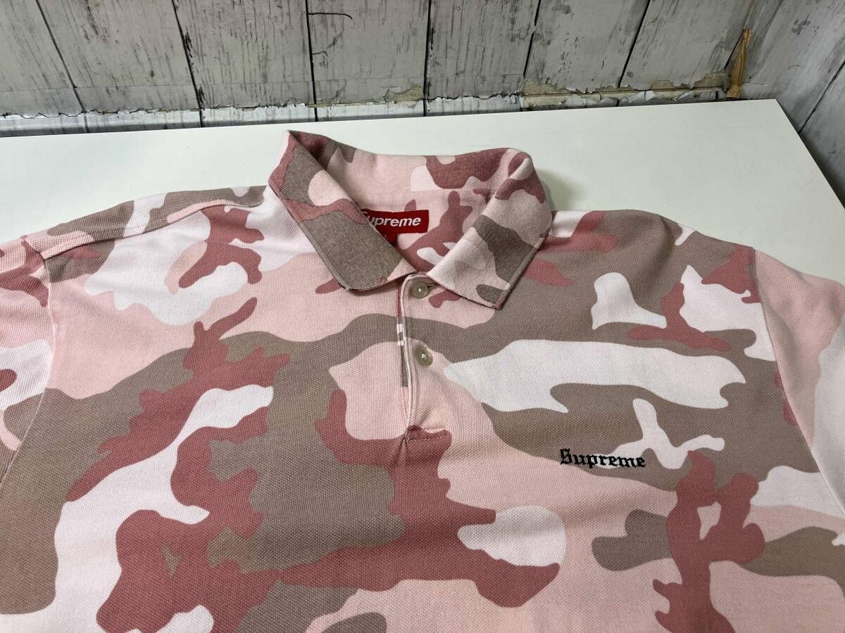 Supreme シュプリーム Washed Camo Polo 半袖ポロシャツ Lサイズ