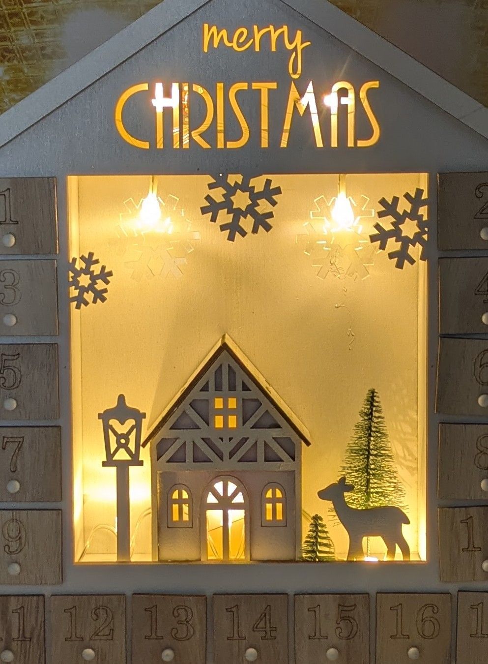  ハウス型 アドベントカレンダー ウッドハウス LED アンティーク雑貨 置物 インテリア小物