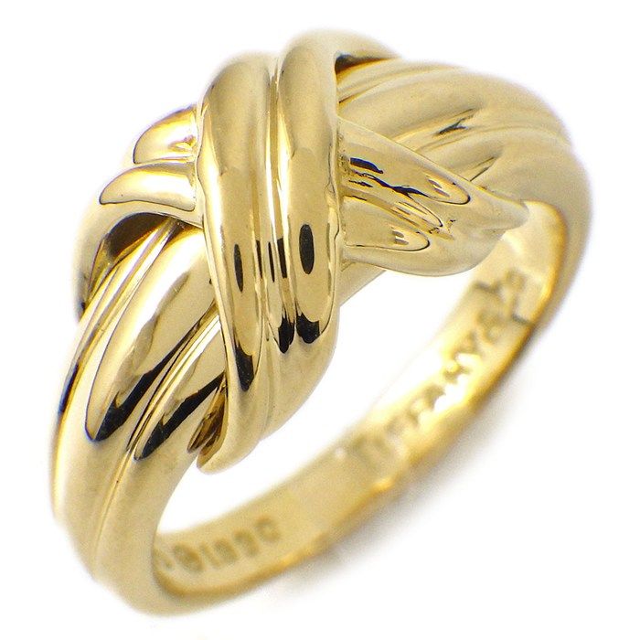 Tiffany & Co. シグネチャーリング 約10号 ティファニー Tiffany & Co. リング シグネチャー X クロス K18YG 10号