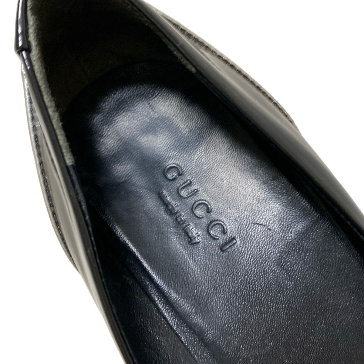  GUCCI グッチ パンプス 36 C レディース - 191311 黒×シルバー ホースビット バンブー レザー ハイヒール パンプス パンプス