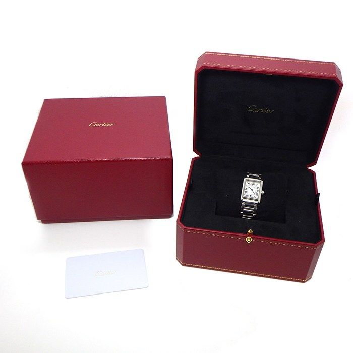 カルティエ Cartier 腕時計 タンク マスト SM WSTA0051 レクタンギュラー シルバー文字盤 SS クオーツアナログ 【箱・保付き】 【中古】 Cartier - カルティエ Cartier 腕時計 タンク マスト SM WSTA0051