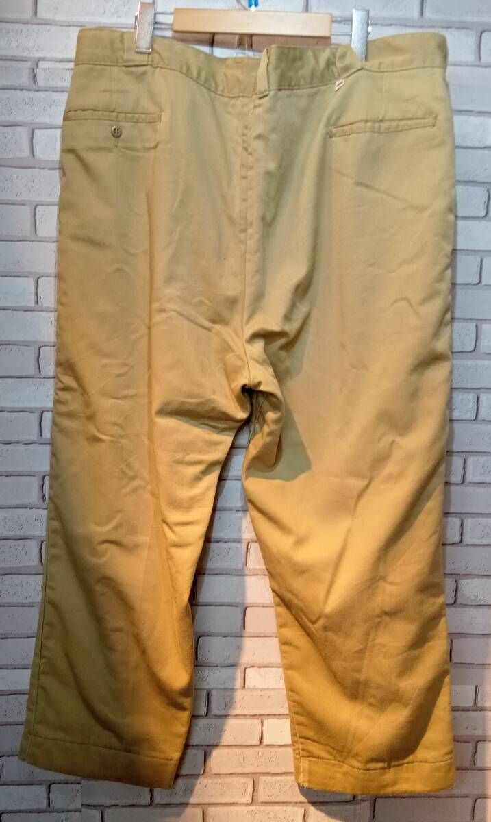 Dickies ディッキーズ 綿パン 70 s アルミジップ talon 裏地ネル XL 茶色
