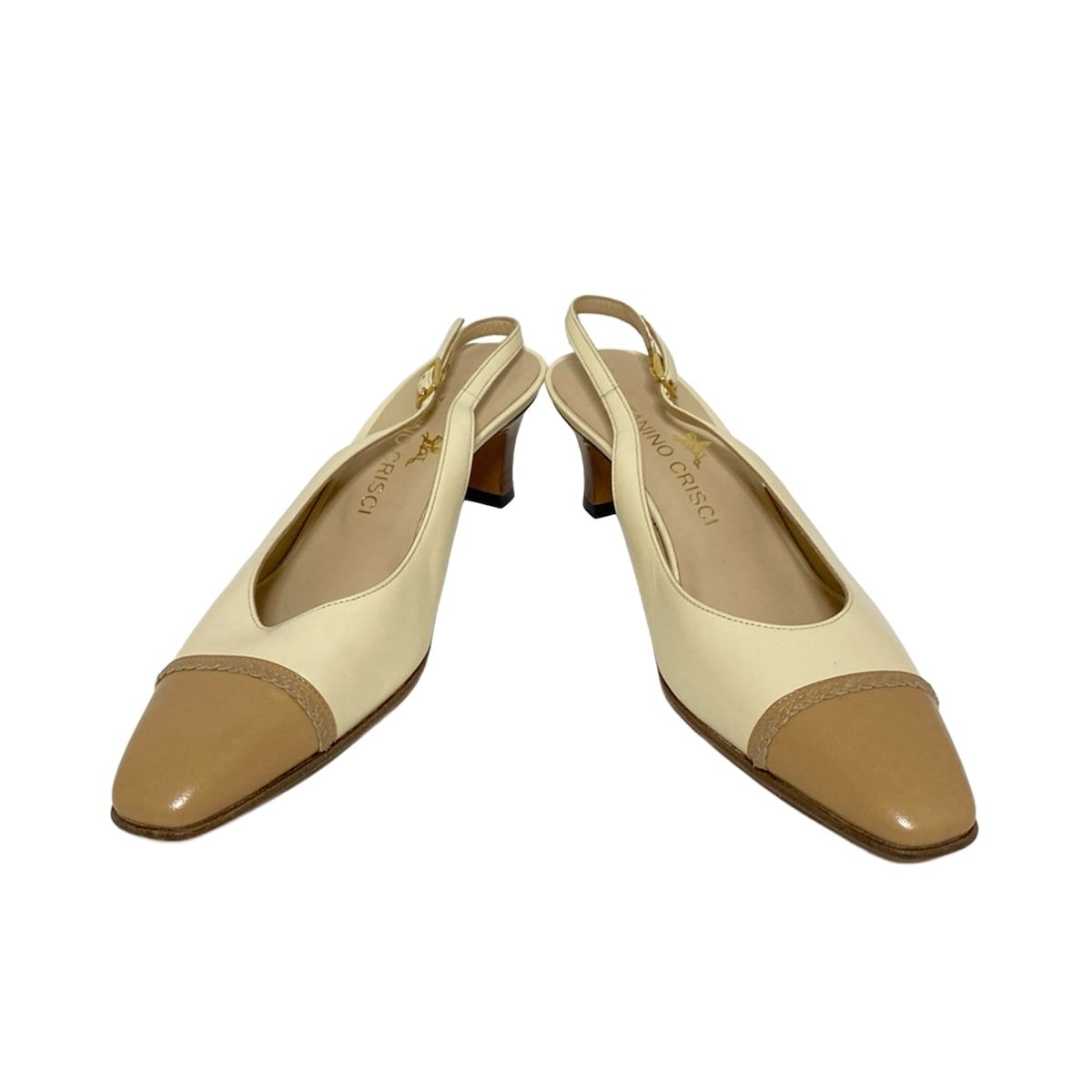 TANINO CRISCI タニノクリスチー サンダル 35 1 2 M レディース - アイボリー×ベージュ レザー