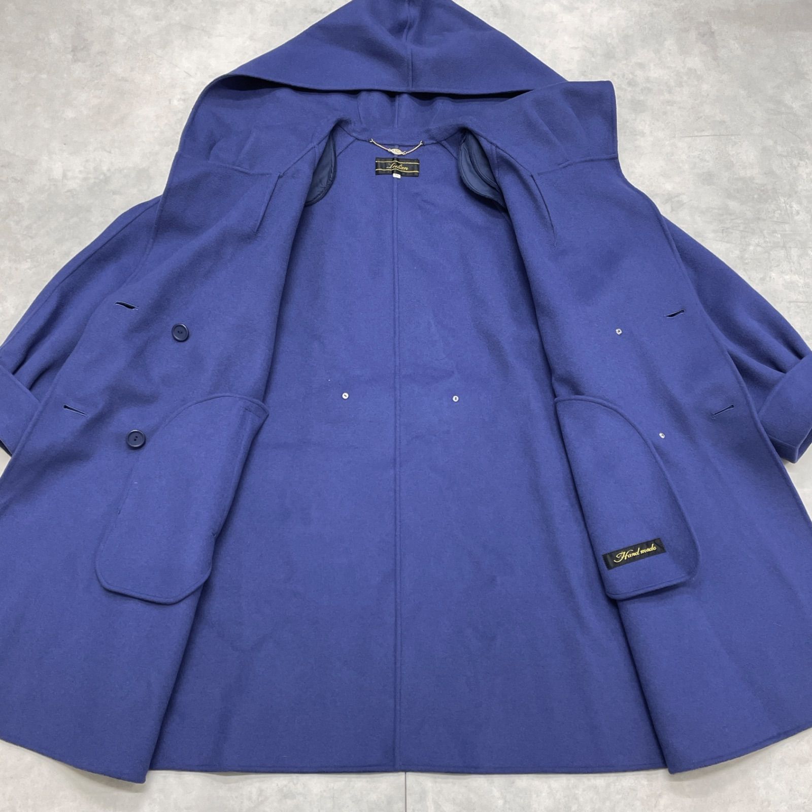 Leilian レリアン ロングコート フード ダブルフェイス 大きいサイズ 