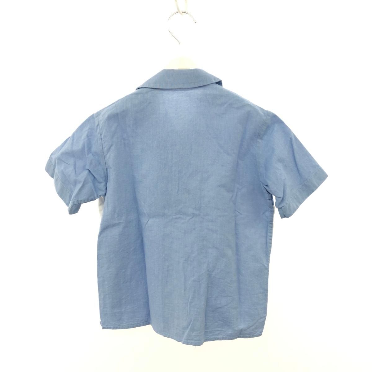 GUCCI グッチ 半袖シャツ サイズ 5 110 60 ロゴ刺繍 638079 XWAMU コットン100％ ホワイト ブルー キッズ