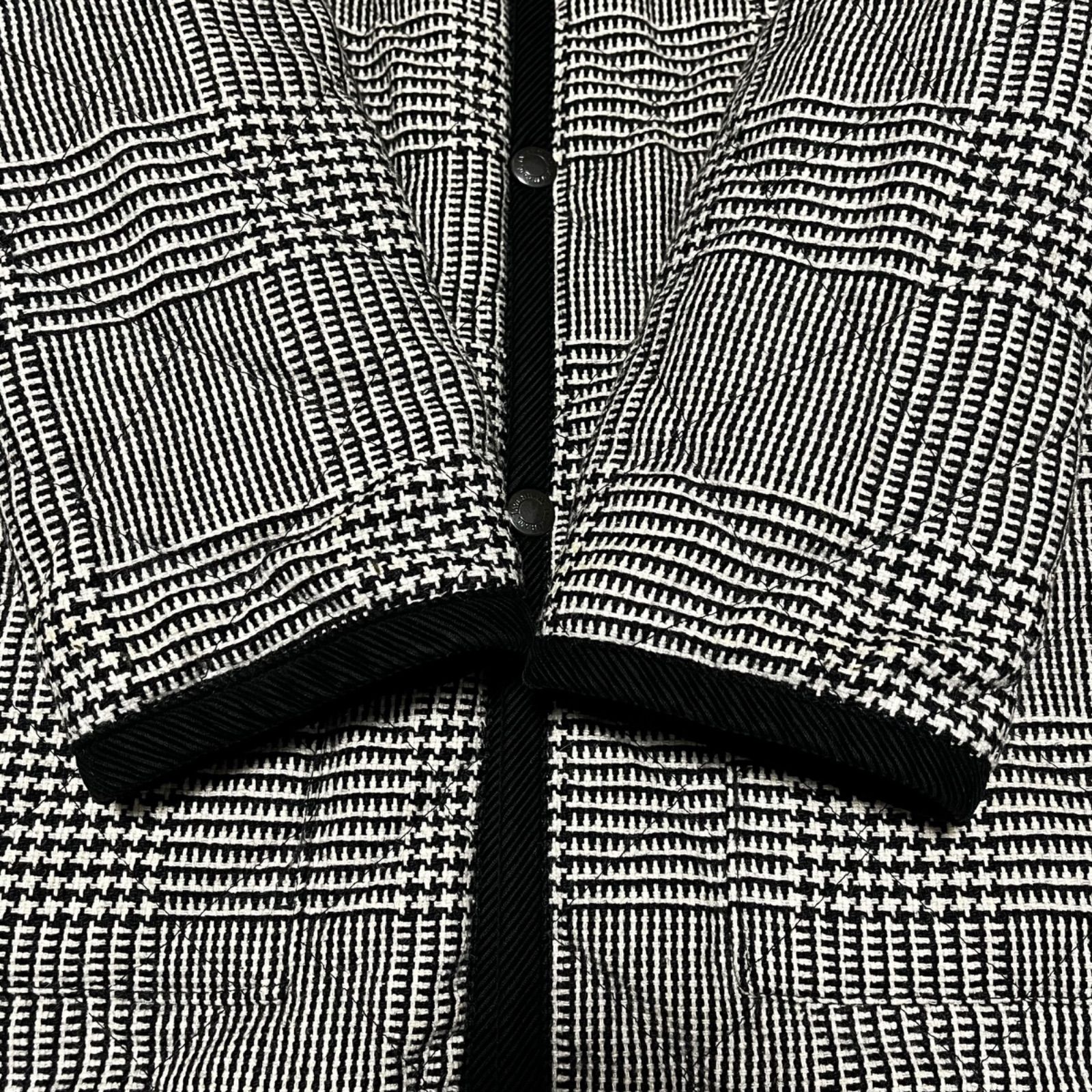 ラベンハム リバーシブル キルティングコート グレンチェック コーデュロイ ブラック 黒色 グレー 灰色 サイズ36 S相当