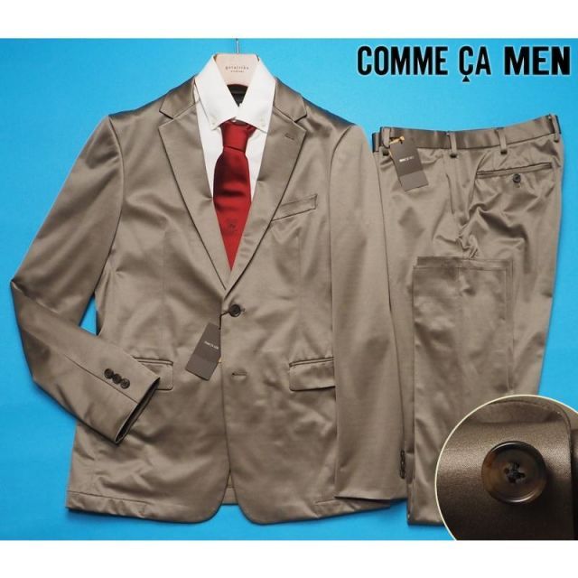 新品定価7.5万円 COMME CA MEN コムサメン 春秋 艶感 セットアップ